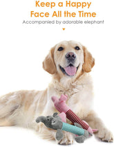 KUTKUT Cute Pet Dog Cat Plush Squeak Sound Dog Toys Funny Fleece Durability Chew Molar Toy Fit for All Pets (Pig+Elephant) - kutkutstyle